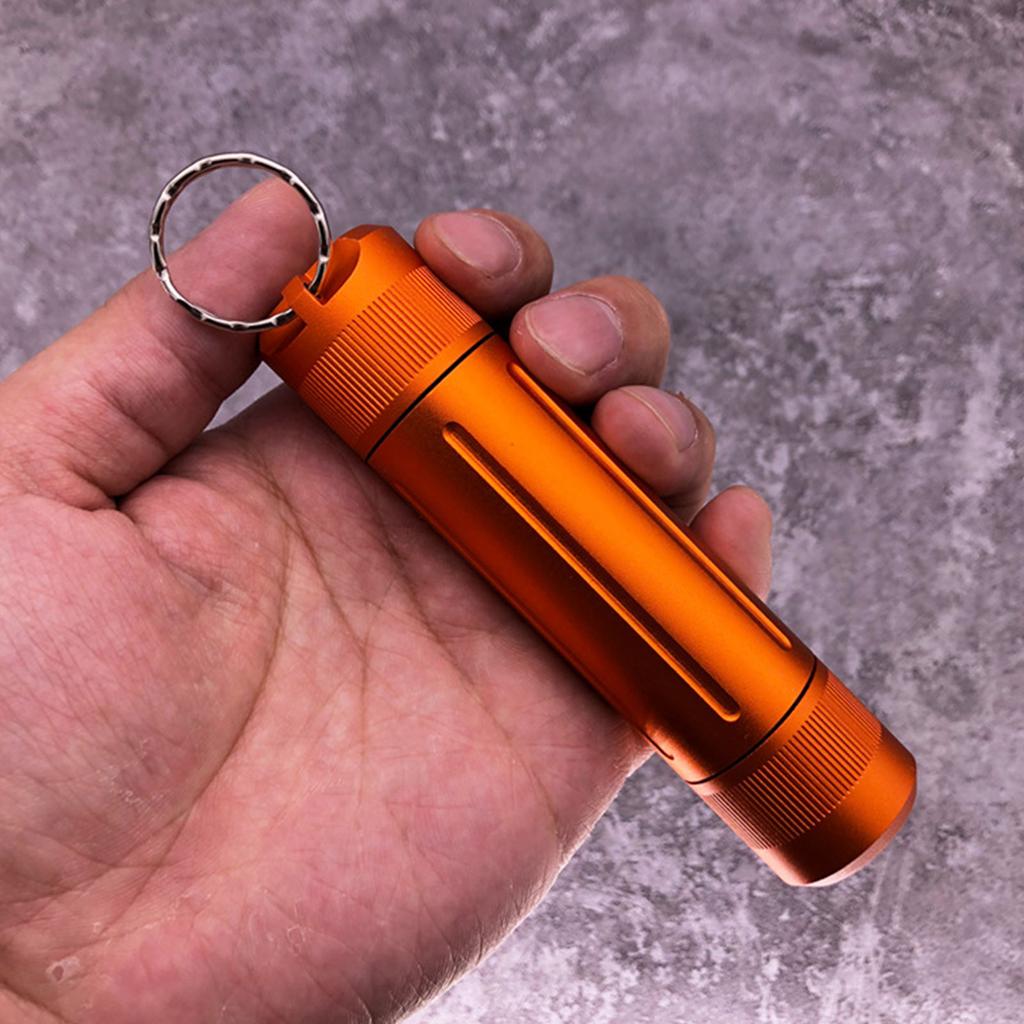 Tragbare Überlebenskapsel Wasserdicht für Pillenbehälter Luftdicht CNC-Aluminiumlegierung Versiegelte Flasche EDC Notfall