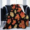 Fall Pumpkin Autumn Leaves Soft Throw Blanket Lightweight Flannel Fleece Blanket for Couch Bed Sofa