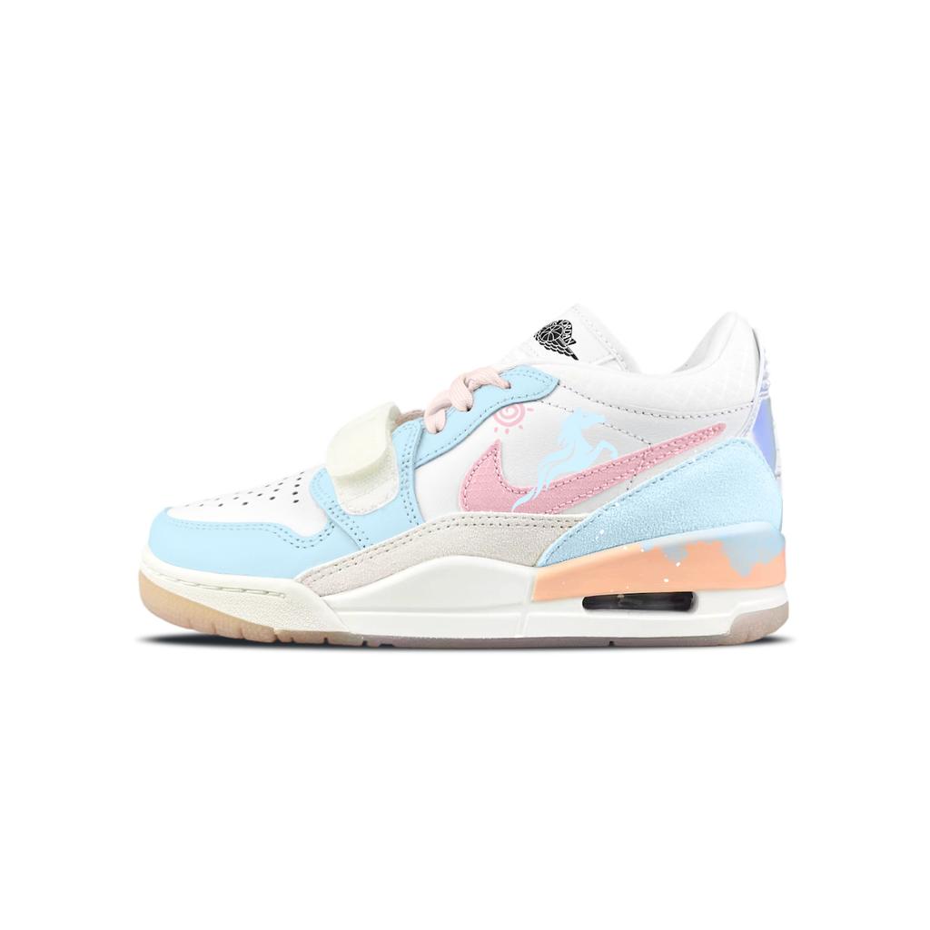 Jordan Legacy 312 Abrasion Resistant Mid top Vintage Basketball Shoes Unisex Pink HF3182-100(Team40-SBOX)