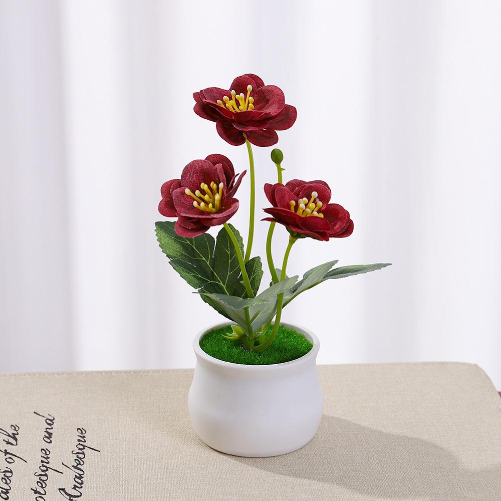 1Pcs Artificial Potted Plant Decoration 14cm Fake Plant Ornament for Home Table Bedroom Decor DIY Crafts Ornament Accessories
