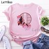 Nezuko Kimetsu No Yaiba Funny Graphic Pink T Shirts Women Vintage Anime Print Tee Shirt 90S