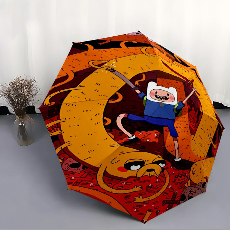 Printed Adventure Time-Printed Folding Umbrella,Outdoor,Leisure,And Travel Umbrella,Durable Umbrella Fabric,Birthday And Holiday Gift