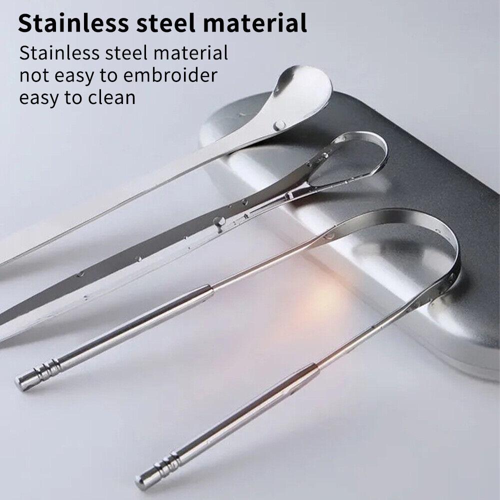 3pcs Stainless Steel Tongue Cleaners Dental Cleaning Oral Tool Hot Sale Tongue Scraper Men