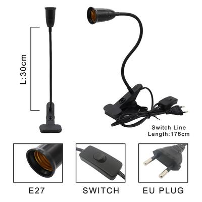 Black Clip Plant Growing Lamp Full Spectrum Gooseneck Grow Lamp with 1-Head 2-Head Clip-on Lamp for Seedlings Succulents Reading