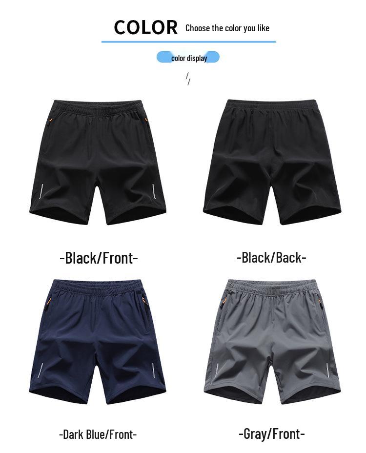 Men's Plus Size Quick-Dry Ice Silk Sports Shorts - Summer Casual Five-Point Running Shorts
