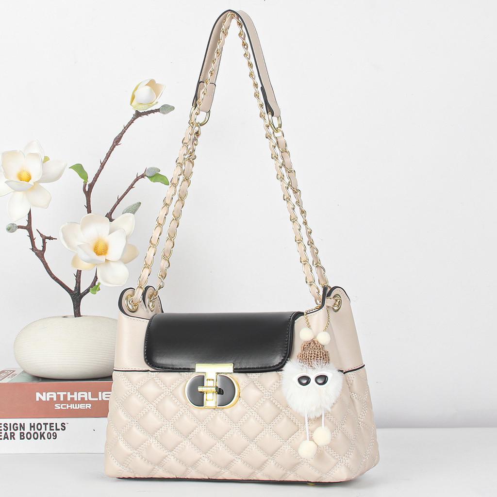 IELGY Retro Female Bag All-Match Chain Cross-Body Diamond Fashion One-Shoulder Armpit Bag
