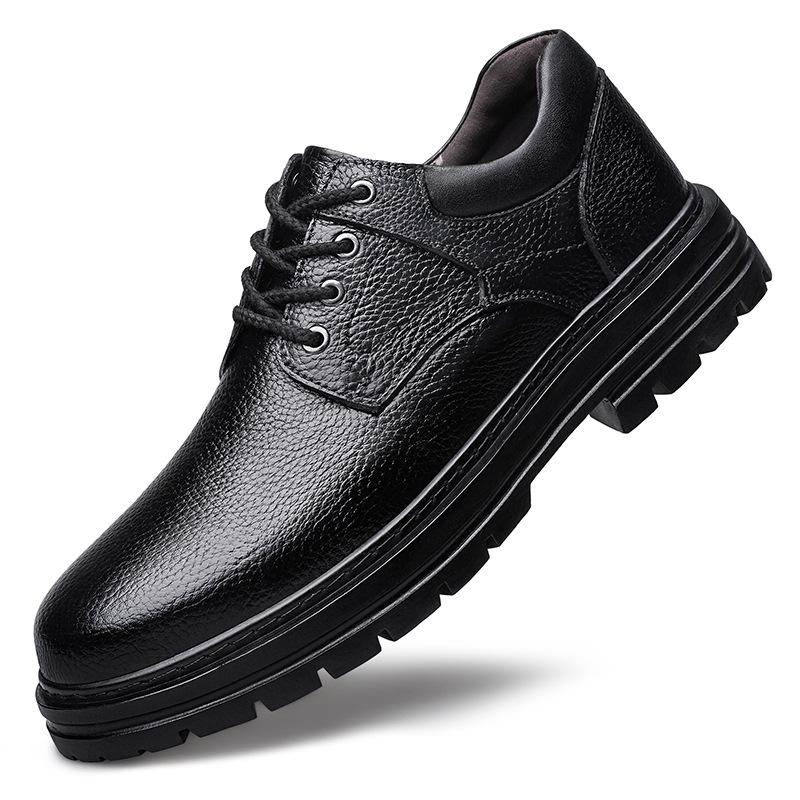 

Мужские туфли из коровьей кожи первого слоя большого размера, рабочие туфли с низким верхом и износостойкой полой дышащей кожей 34