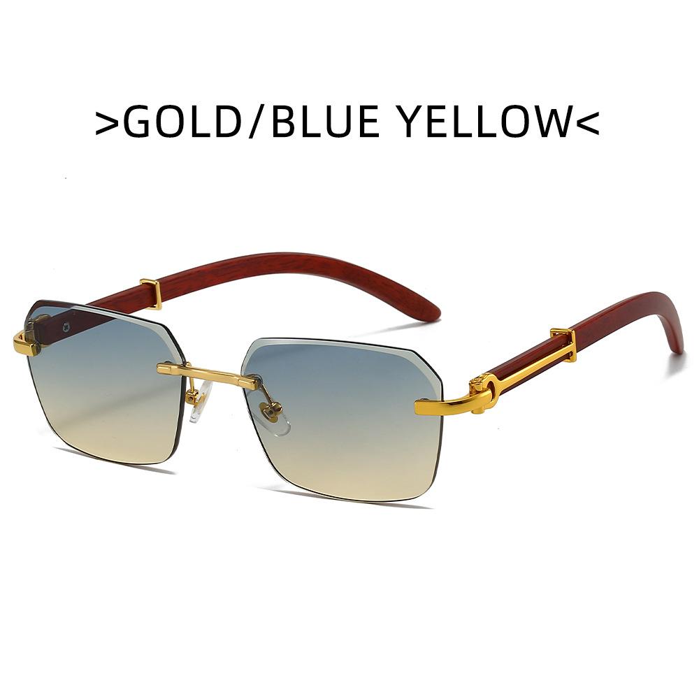 Europe and the United States popular sunglasses light luxury fashion sunglasses frameless rectangular retro pilot sunglasses men and women
