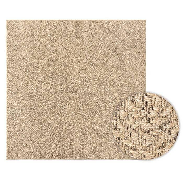 VidaXL ZIZUR Rug 120x120 Cm Jute Look Indoor and Outdoor, Outdoor Rug, Floor Mat, Indoor Rug, 4006162
