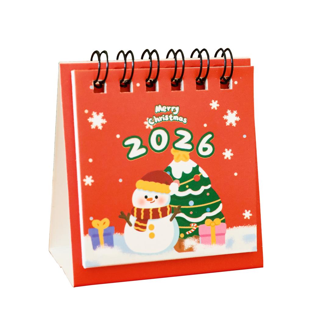 2026 Christmas Small Desk Calendar Ins Desktop Calendar Check-in Ornaments Cute Mini Desk Calendar Small Gifts Study Cute