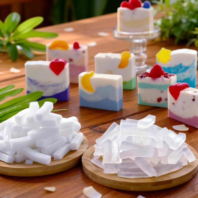 Natural Coconut Milk Oil Soap Base 250g - DIY Handmade Essential Oil Soap for Face & Bath Transparent Soap Base 250g/Bag