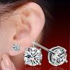 Moissanite Six-Claw Zircon Earrings, S925 Sterling Silver, Women's Fashion