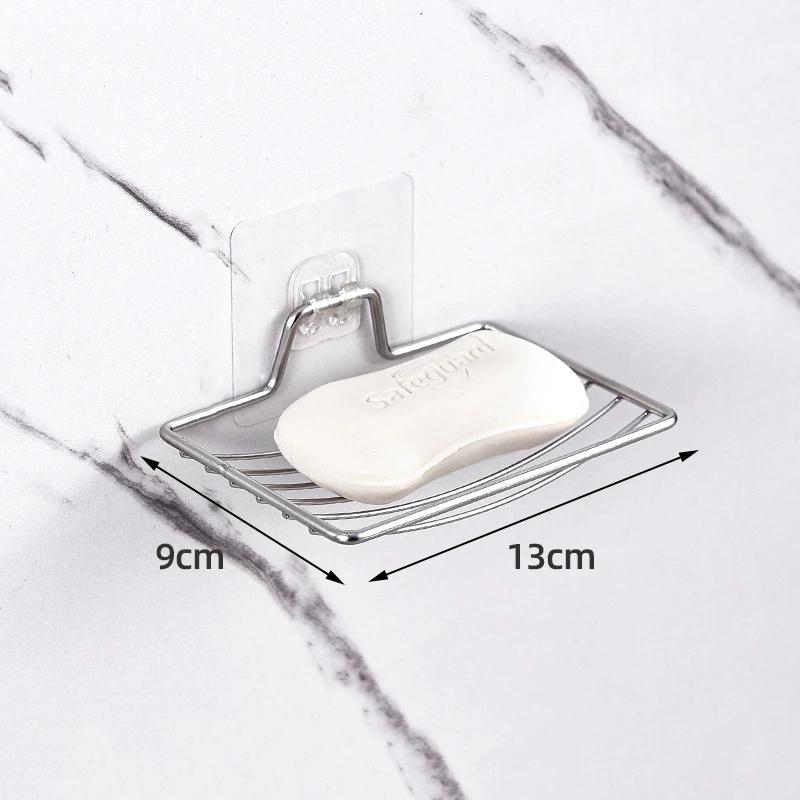 

1pc-Stainless steel soap rack, wall mounted soap rack, drainage soap tray, simple soap storage rack in home bathroom серебряный