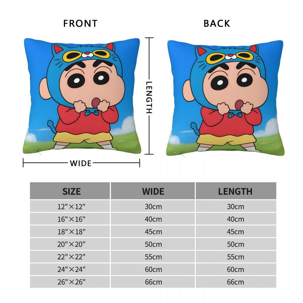 Decorative Pillowcase Crayon Shin-Chans Cartoon Anime Merchandise Seater Pillow Case Cover Square Style Multiple Sizes