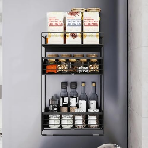 UYTON Multifunctional Washing Machine/Refrigerator Storage Rack, 30x15x50cm, Refrigerator Side Rack, Magnetic Spice Rack, 3-Tier Drawer Shelf, Spice R