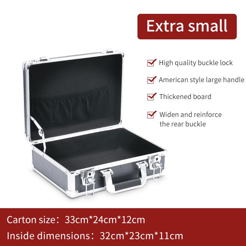 

Кейс из алюминиевого сплава Алюминиевый ящик для инструментов с ручкой Портативный кейс для хранения Заполненный пеной Ударопрочный кейс для инструментов Органайзер для инструментов B чёрный