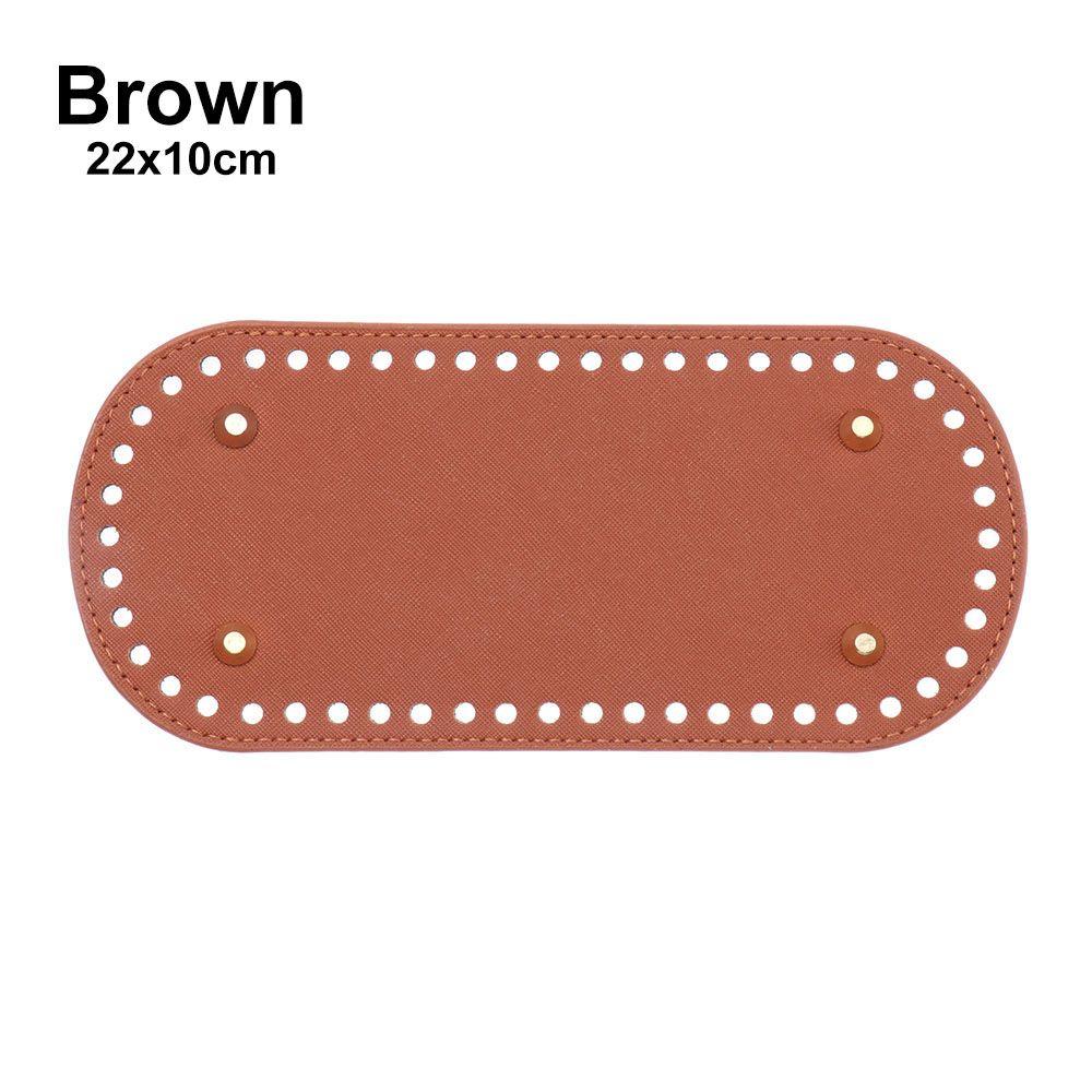 PU Leather Bag Accessories Long Bottom for Knitted Bag Handmade Bottom With 52 Holes DIY Crochet Bag Bottom