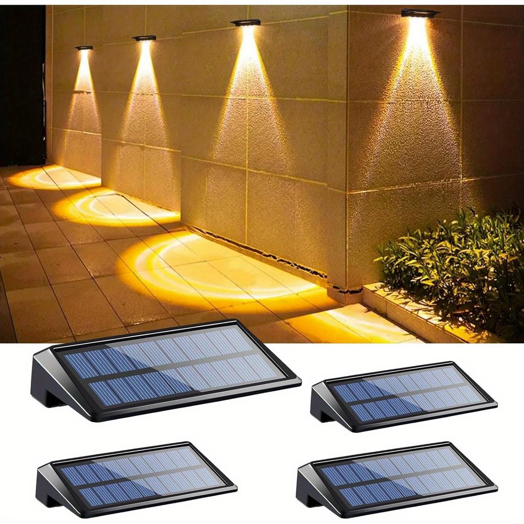 4/8 Pack Solar Wall Light Outdoor Waterproof Wall Mounted Courtyard Sun Lamp for Porch Fence Backyard Deck Corridor Lighting