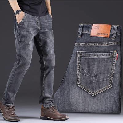 Jeans grigio fumo da uomo larghi dritti estivi pantaloni sottili nuovi da uomo di mezza età casual versatili pantaloni da uomo