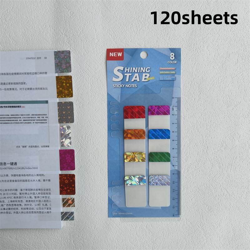 

120/200 Sheet Stickers 8/10 Color Clear Transparent Laser Index Tabs Flags Sticky Note Stationery School Office Supplies
