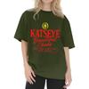 Dam T-shirt med tryck och rund hals och korta ärmar