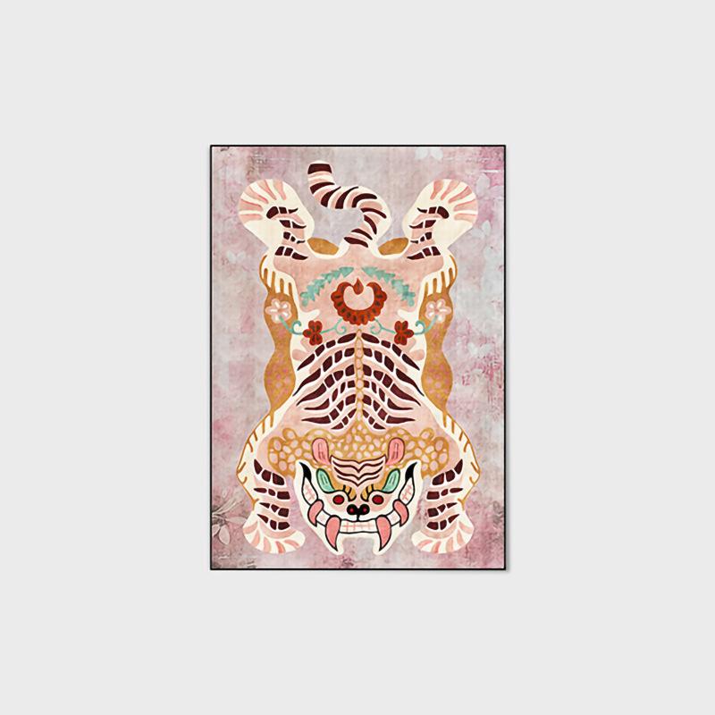 Tibetan Tiger Carpet for Living Room Velvet Cartoon Animal Bedroom Carpet Rugs Foldable Anti Slip Floor Mats Bedside Area Rugs