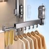 Wall Mounted Telescopic Clothes Drying Rod Aluminum Zinc Zinc Alloy Clothes Drying Rack  Towels