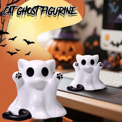 Halloween Katzenstatue, Bedrohliche Katzenfigur, Katzen Dekorationsfigur, Halloween Dekoration, Niedliche Figuren Geschenk