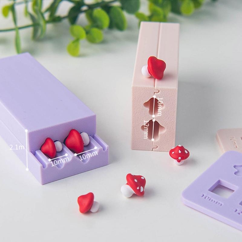 Mushroom Clay Drop Bead Maker Mold with 2 Sizes Clay Beads Maker Tool Plastic Texture Suitable for Jewelry Accessories
