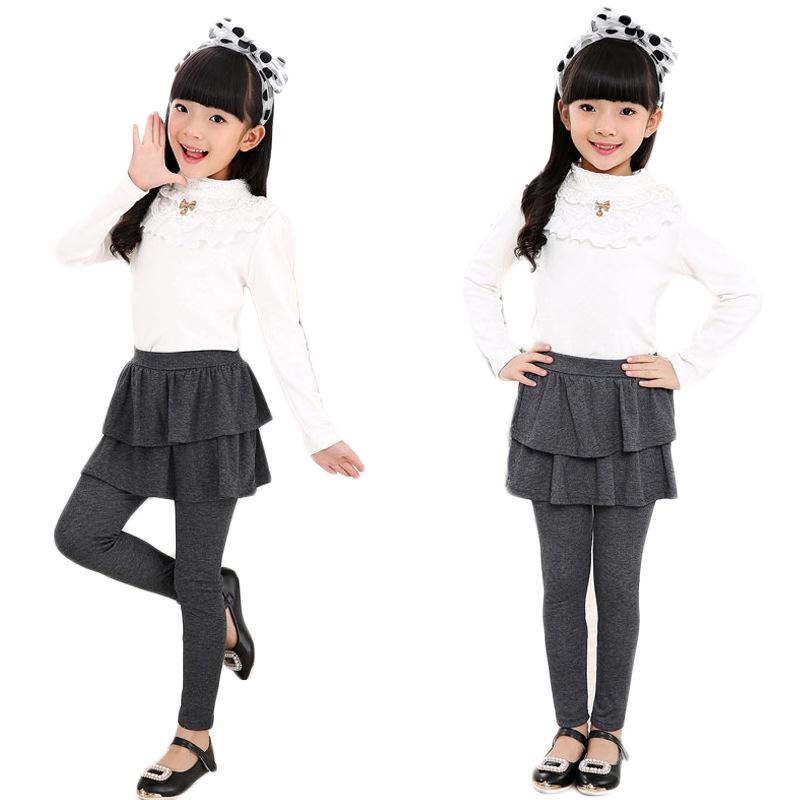 Girls' Multi-Color Elastic Skirt-Pants - Spring and Autumn Korean Style Children's Wear
