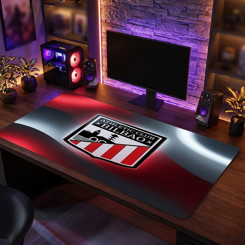 Athletic Bilbao Football Print Large Mouse Pad, Anti-Slip Extended Gaming Desk Mat for Office Home