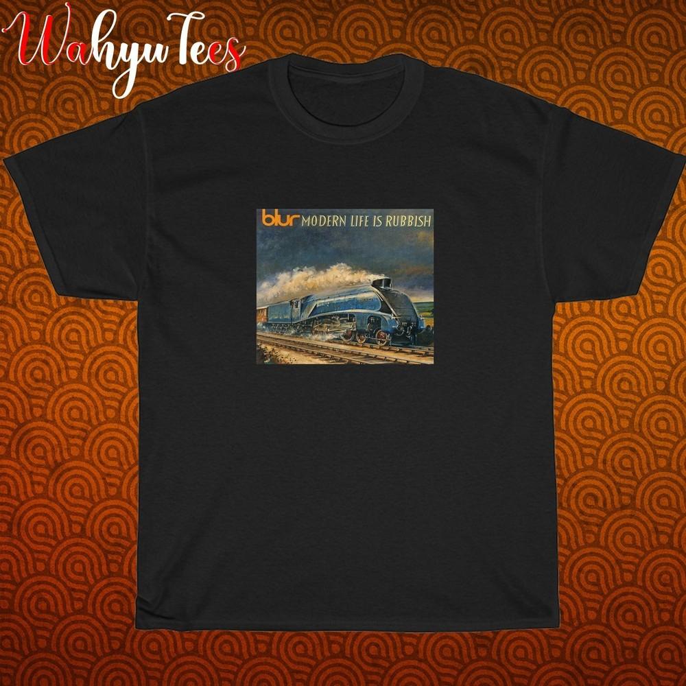 

Blur Modern Life Is Rubbish Logo Black Grey Navy White Size S-5XL Unisex T-Shirt S