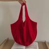 Knitted Handbag with Convenient Structure Solid Color Spacious Beach Bag Exotic Vacation Roomy Tote Bag