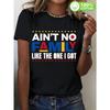 Women's 100% Cotton T-Shirt - Loose Fit Round Neck - Short Sleeve Graphic Tee - "Ain't No Family Like The One I Got" Colorful Letter Print for Summer