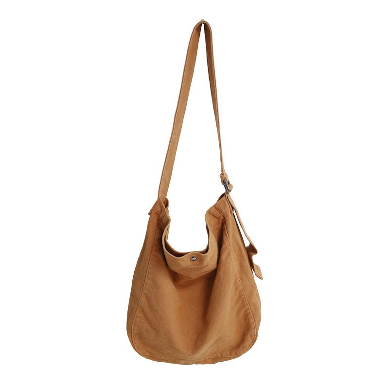 Minimalist Style Solid Shoulder Bags 100% Cott Unisex Solid Crossbody Bags Canvas Packages South Korea Casual Messenger Bags