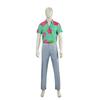 K-Pop Cosplay Costume of the Demon Hunter Girls Group, Shaka Demon Boys Group Green Shirt Set, Anime Character Stage Performance Outfit