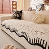 Premium Leather Sofa Cushion Autumn and Winter  New Plush One-piece Straight Non-slip Seat Cushion Sofa Cover
