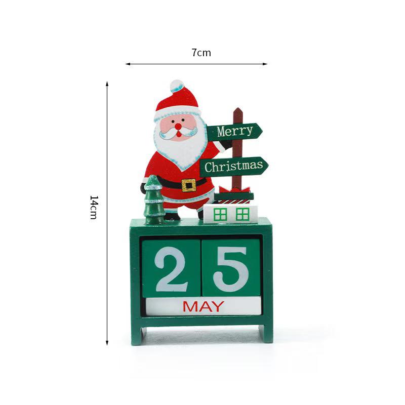 

1Pc 7.3*14cm Christmas Decoration Wooden Calendar Display Window Desktop Decorations New Year Scene Originality Gift DIY