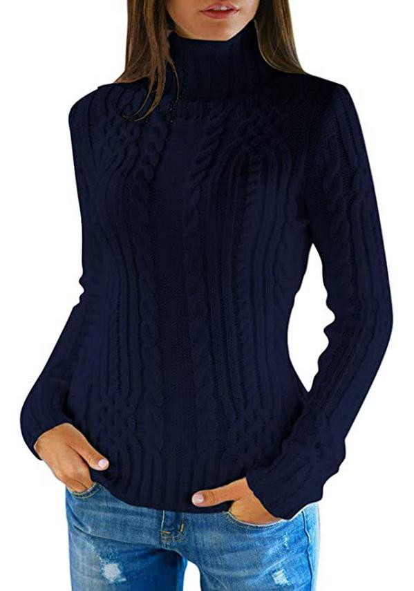 2024 Women's High Neck Slimming Sweater - Fashionable Autumn/Winter Top
