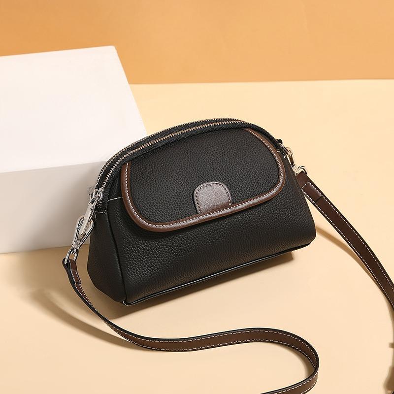 Leather Mobile Phone Bag First Layer Cowhide New Fashionable Versatile Large Capacity High Sense Messenger Women's Small Square Bag