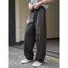Lazy style drooping casual pants for men in summer, loose and wide legs, comfortable and simple, solid color drawstring pants
