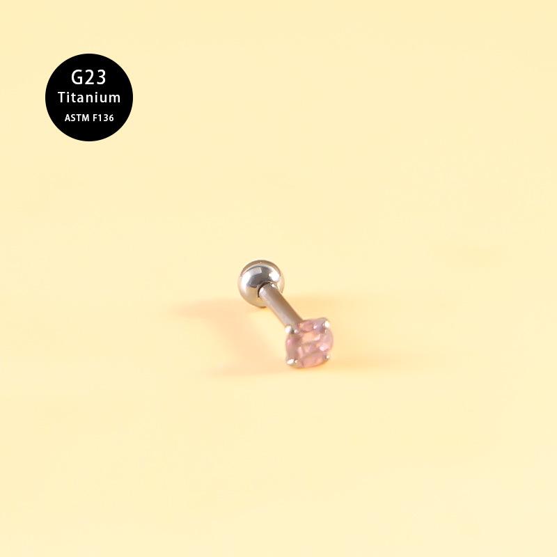 G23 Titanium CZ Zircon Ear Piercing Studs: Threaded, Fashionable Cochlea Jewelry Earrings