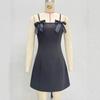 European and American Women's Elegant Slip Dresses, Bow Small Dresses, A-shaped Slim Short Skirts, Fashionable Influencer Playful Dresses