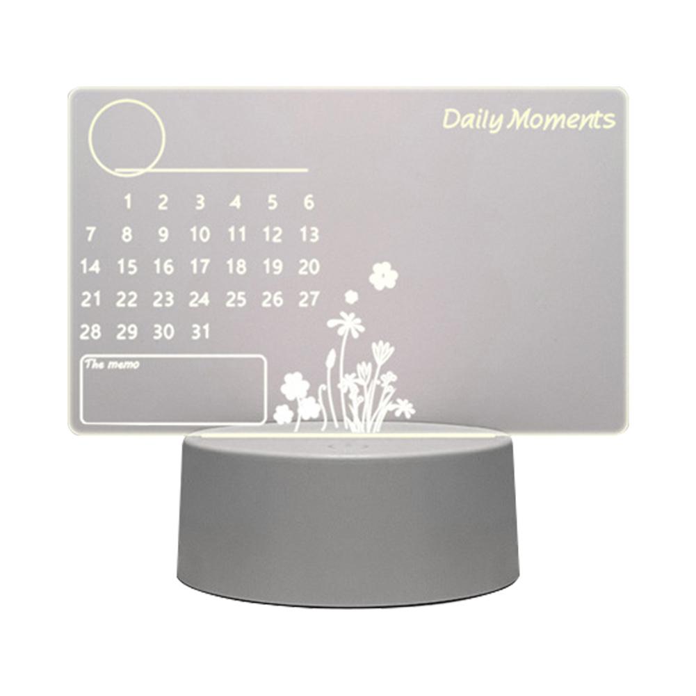 Acrylic Creative Led Night Light Transparent Note Board Erasable Writing Message Board Lamp with Pen Rewritable Night Light USB