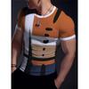 Simple Striped 3D Printed Men's Round Neck Short Sleeve Outdoor Casual Breathable Sweat Absorbent Men's Top Fashion And Fashion