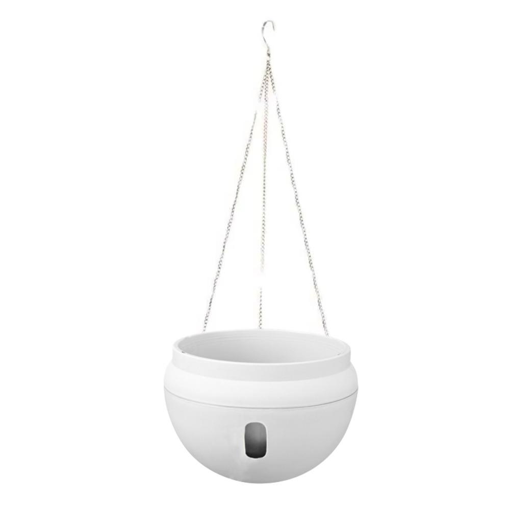 Self Absorbing Water Bowl-Shaped Flower Pot Plastic Plant Hanging Basket for Vine Ferns Plant Diameter 7.09 in серый белый