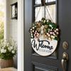 2D Flat Door Wreath Wooden Wall Art Creative Welcome Sign  Home Decor