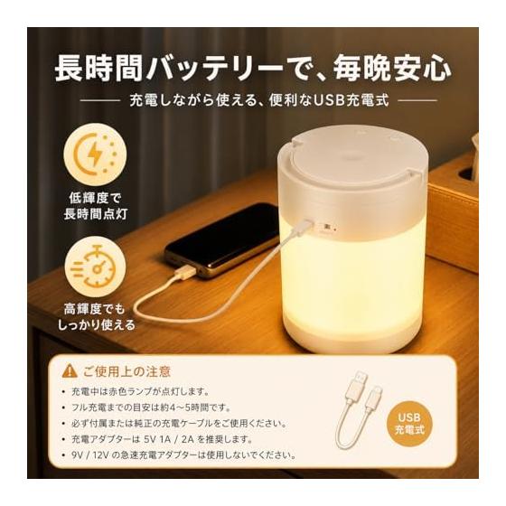 Nursing Light [New In 2026, Energy Saving & Easy On the Eyes] Night Light, Bedside Light Indirect Lighting, Rechargeable, Comes with a Clock, Ultra