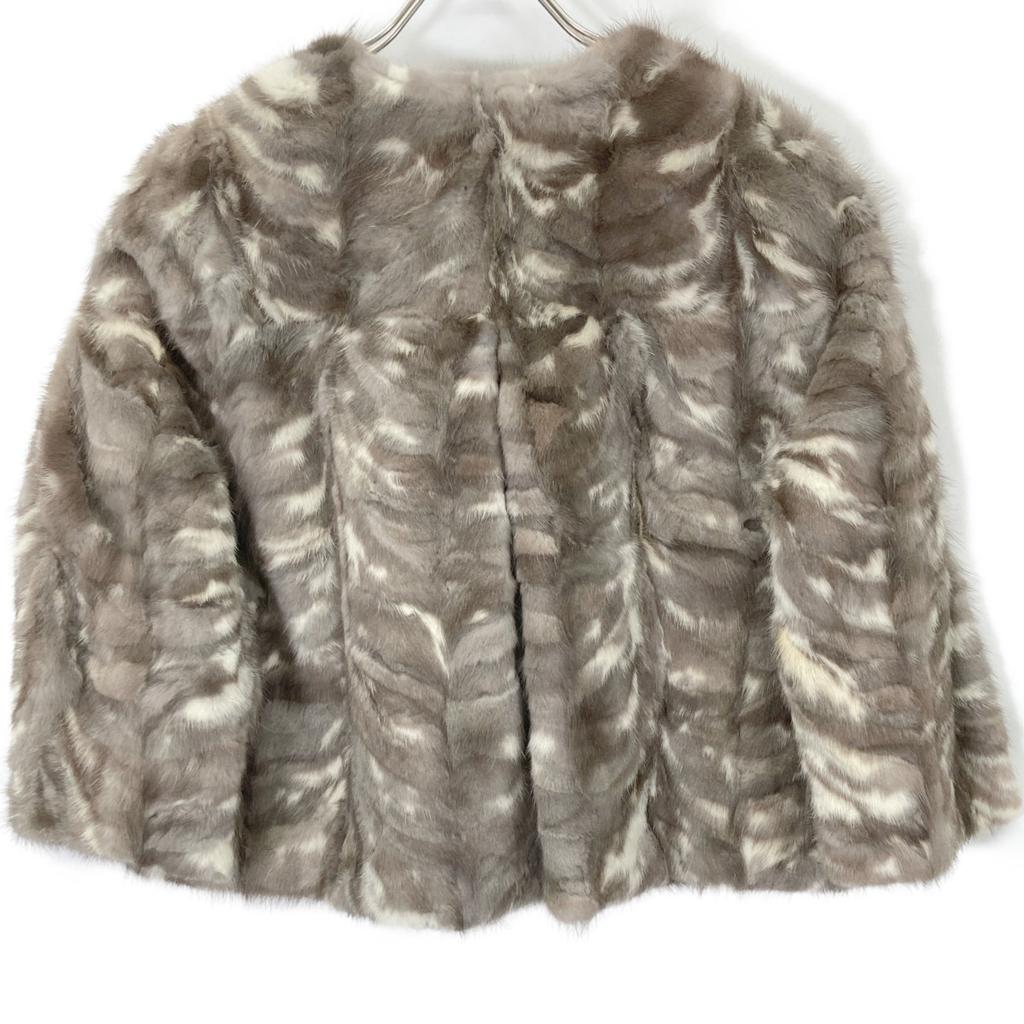 SAM-RONE [Beautiful] Mink fur short Jacket 36 BrownUsed