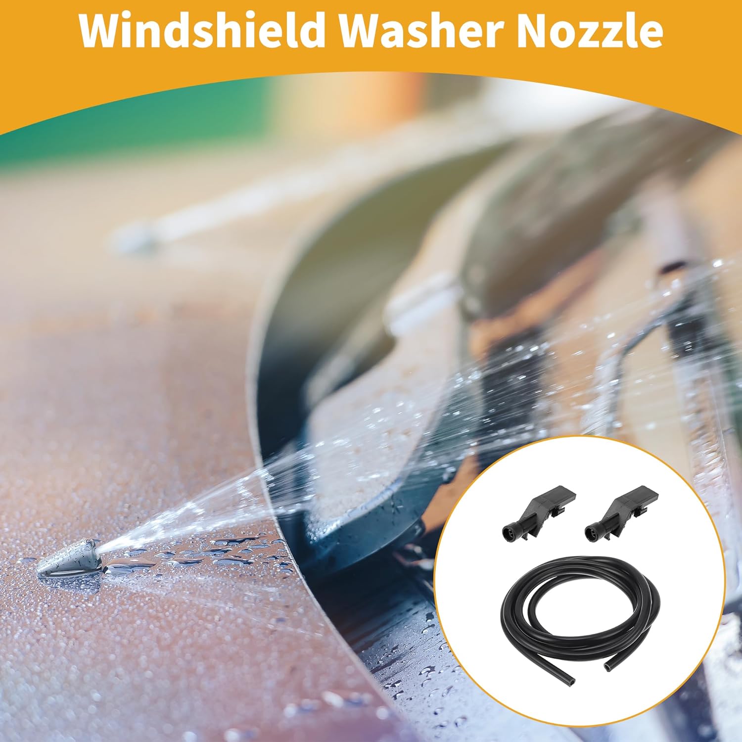Motoforti Windshield Washer Nozzle Kit for Honda Civic 2017-2021 Windshield Spray Nozzles Wiper Spray Washer Jet No.76810TP6A01 1 Pcs 1.5 Meter Fluid